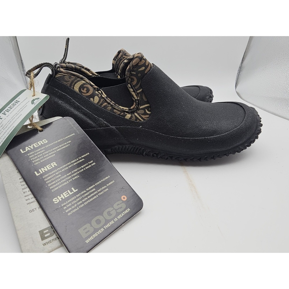 Bogs Urban Walker Black Womens Size 7 Slip On Waterproof Garden Shoes NWT - Picture 4 of 12